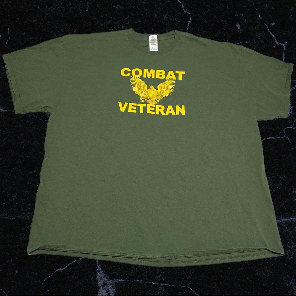 Olive and Yellow Oversized Combat Veteran Shirt -XXXXLarge